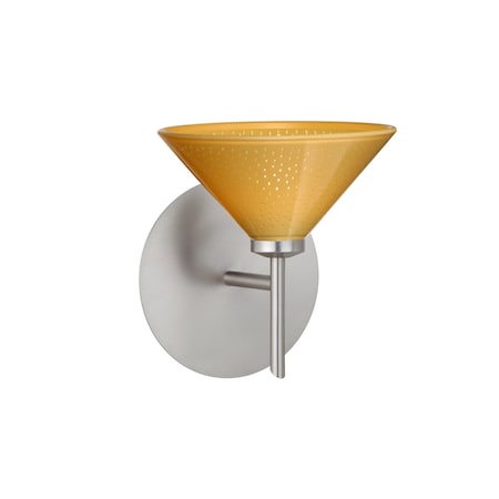Besa Lighting Kona Mini Sconce, Mango Starpoint, Satin Nickel Finish, 1x5W LED 1SW-282490-LED-SN